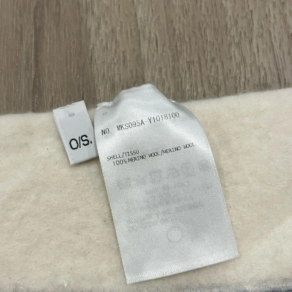 Thom Browne White Jersey Stitch Superfine Merino Wool Intarsia Stripe Scarf READ